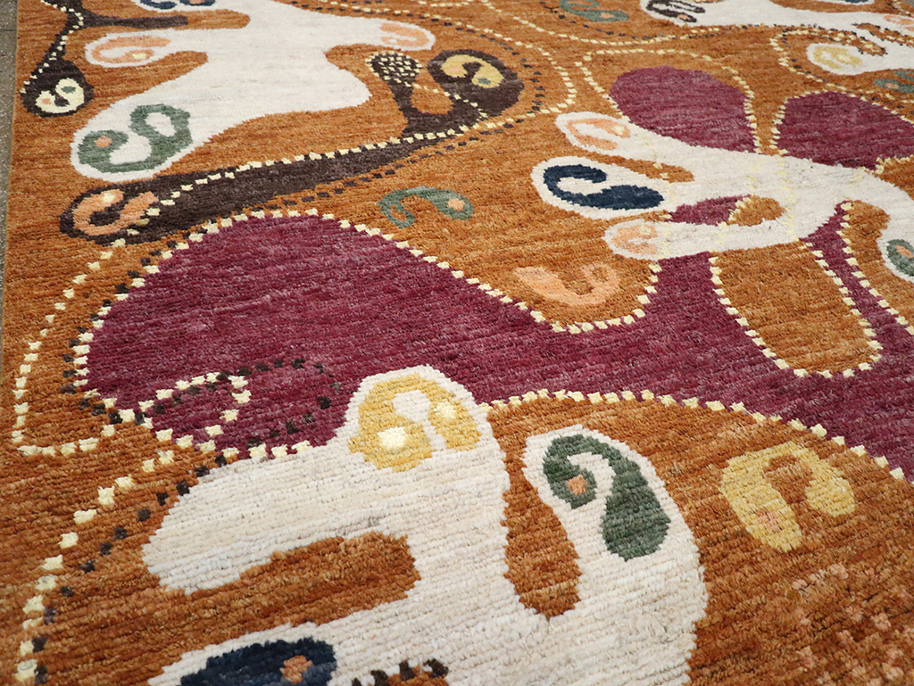 Modern Turkish Art Deco Room Size Carpet, No.33011 - Galerie Shabab