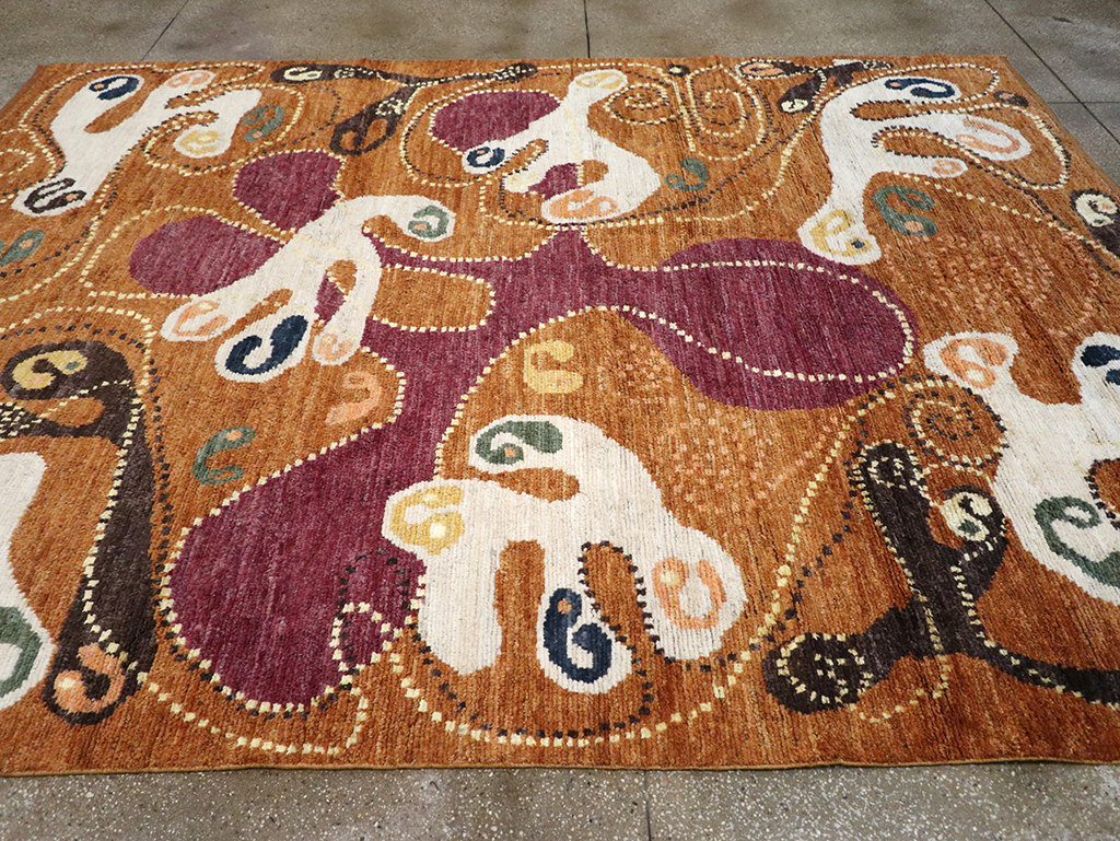 Modern Turkish Art Deco Room Size Carpet, No.33011 - Galerie Shabab