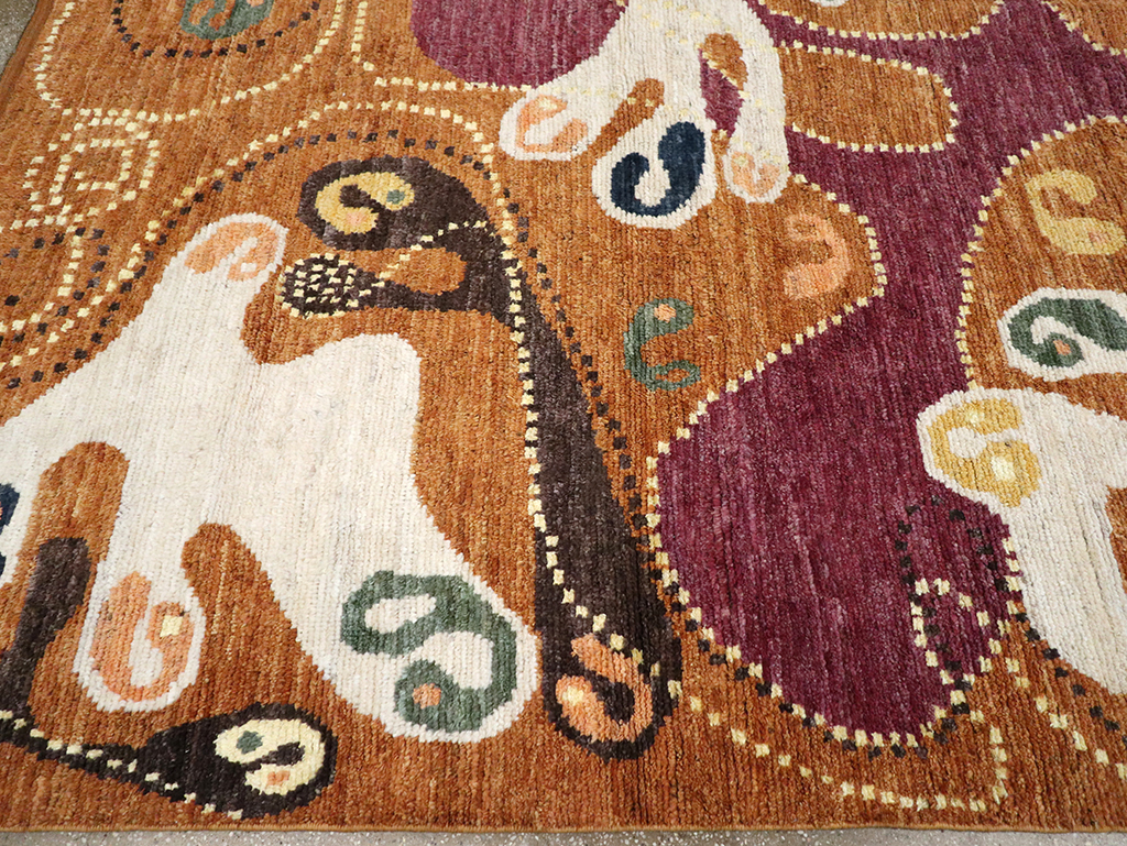 Modern Turkish Art Deco Room Size Carpet, No.33011 - Galerie Shabab