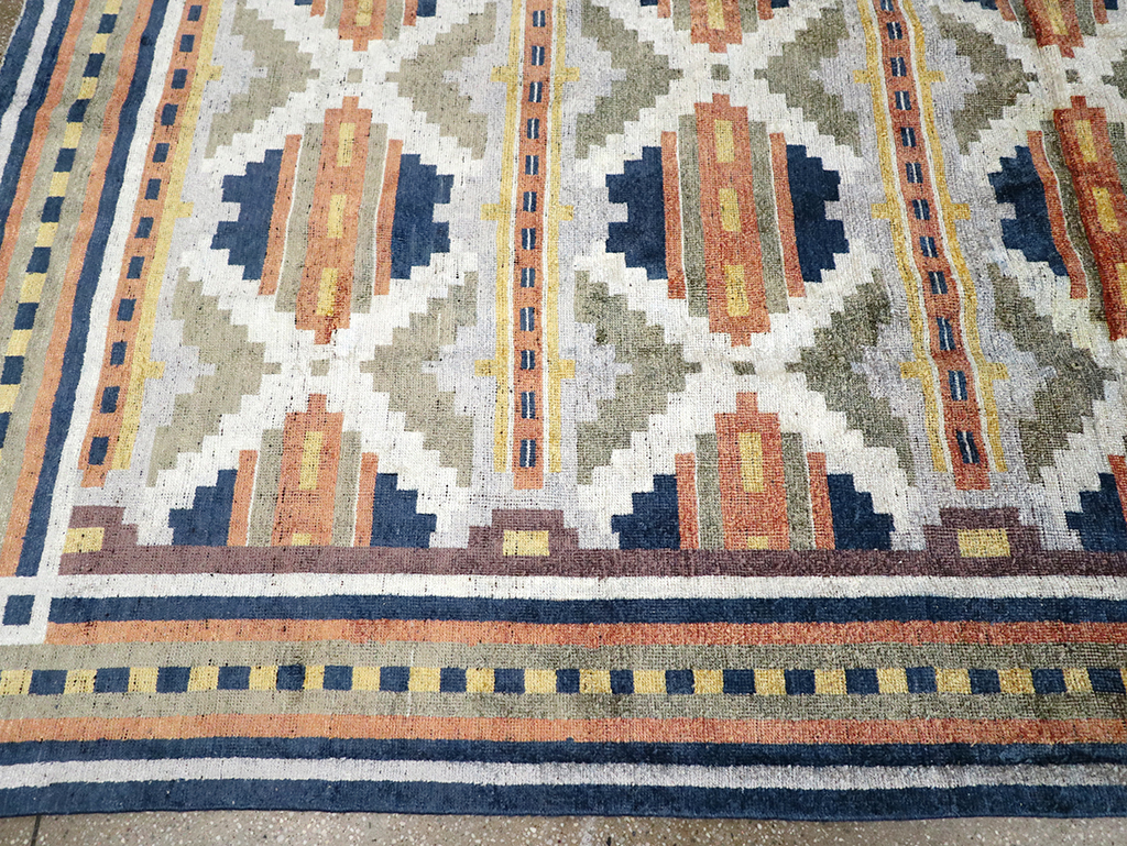 Modern East Turkestan Silk Khotan Room Size Carpet, No.33013 - Galerie Shabab