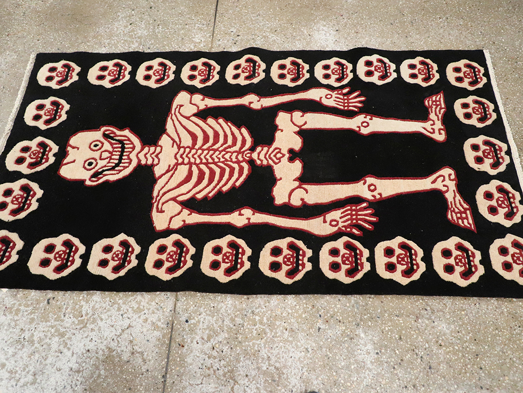 Vintage Tibetan Pictorial Throw Rug, No.33021 - Galerie Shabab