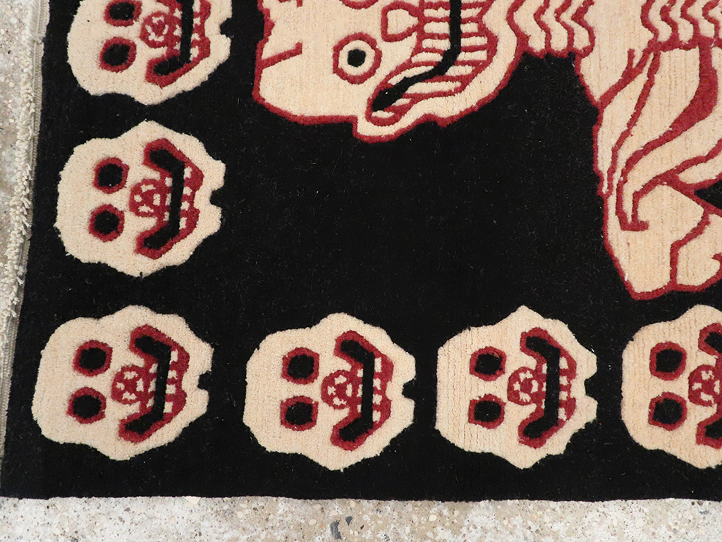Vintage Tibetan Pictorial Throw Rug, No.33021 - Galerie Shabab