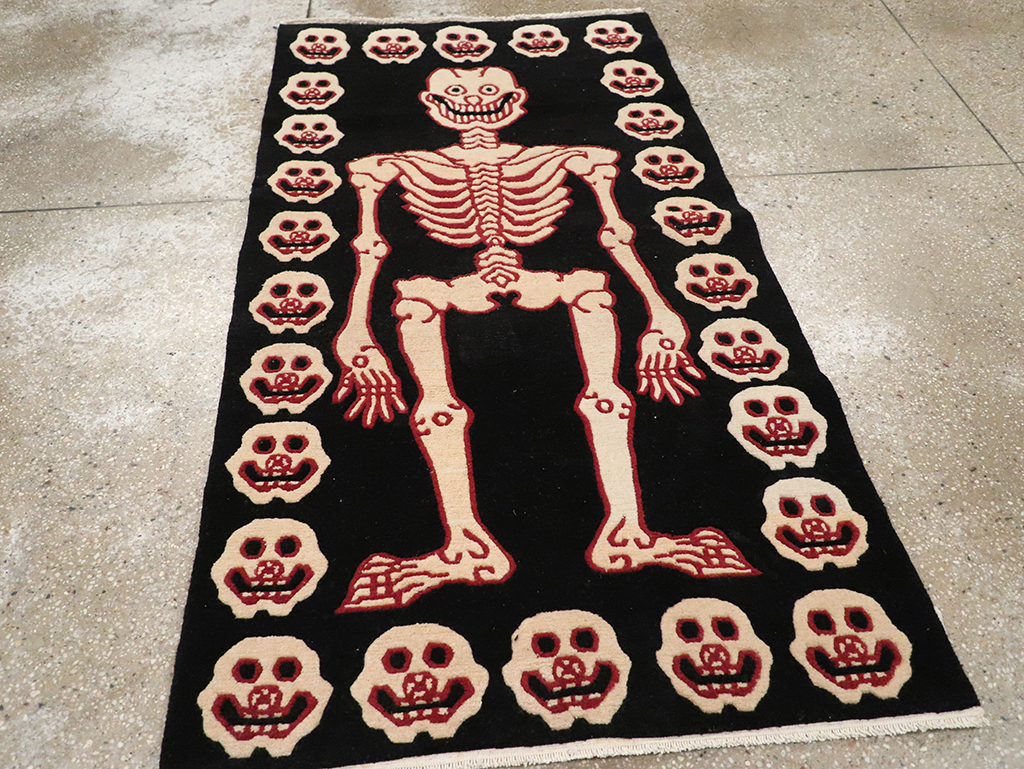 Vintage Tibetan Pictorial Throw Rug, No.33021 - Galerie Shabab