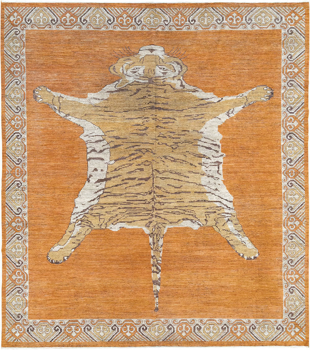 Modern East Turkestan Khotan Pictorial Large Room Size Carpet, No.33023 - Galerie Shabab