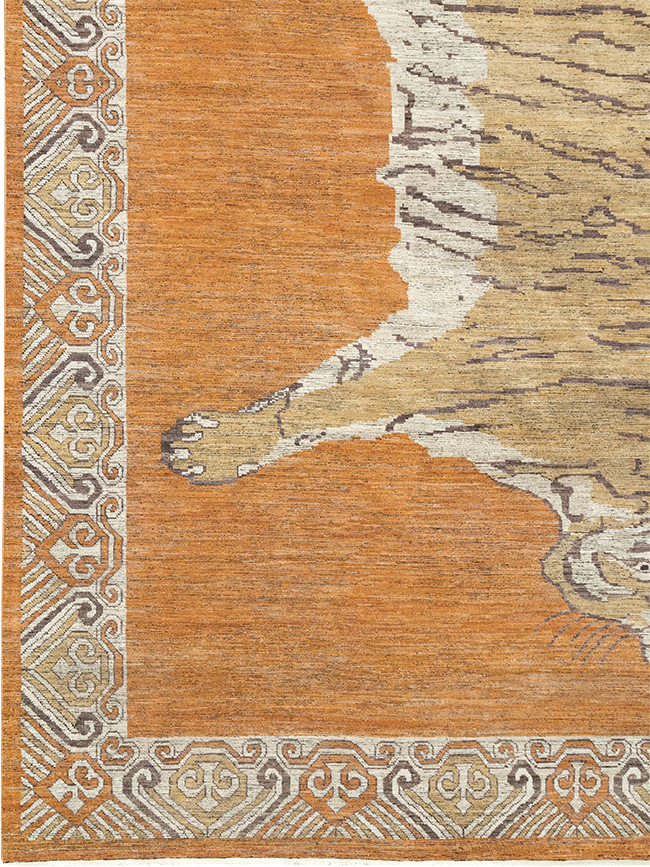 Modern East Turkestan Khotan Pictorial Large Room Size Carpet, No.33023 - Galerie Shabab