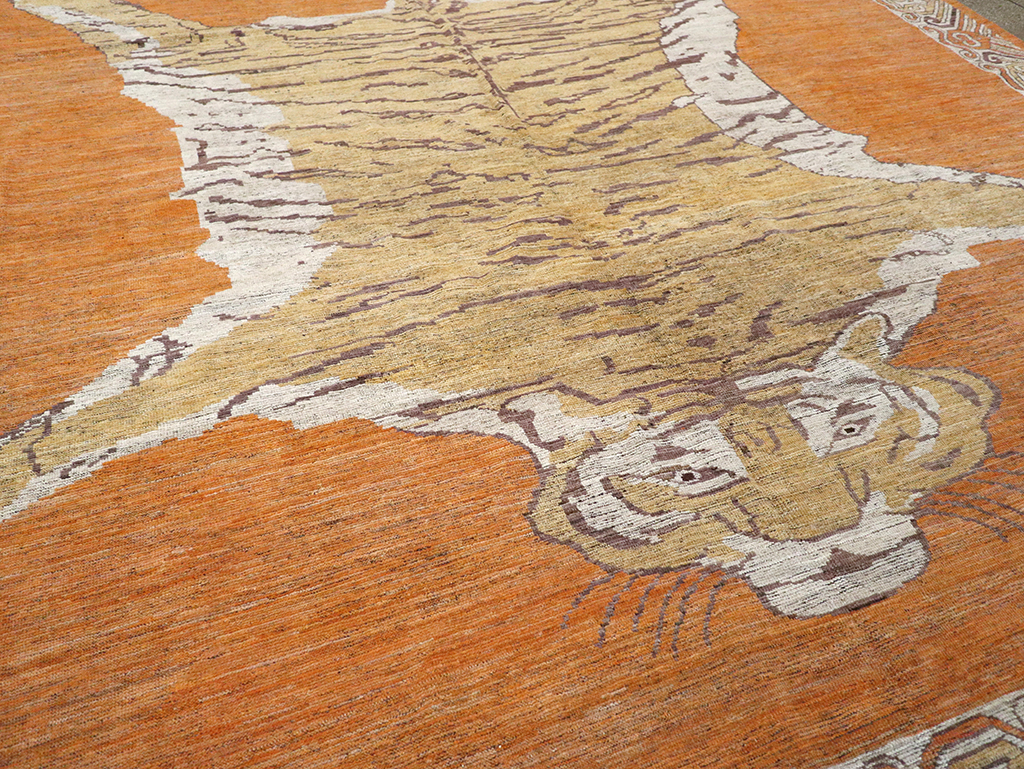 Modern East Turkestan Khotan Pictorial Large Room Size Carpet, No.33023 - Galerie Shabab