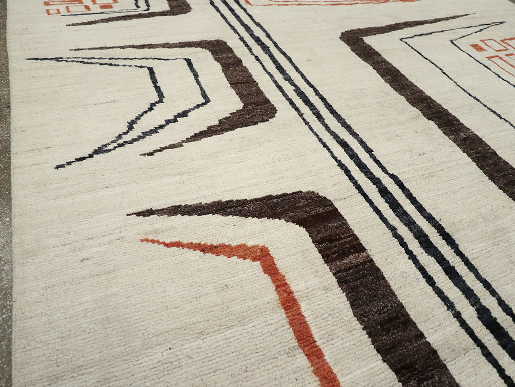 Modern Turkish Art Deco Room Size Carpet, No.33025 - Galerie Shabab