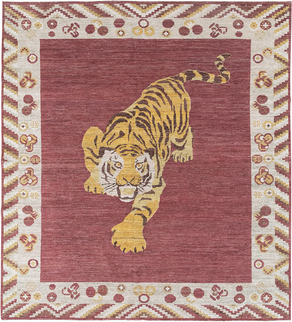 Modern East Turkestan Khotan Pictorial Room Size Carpet, No.33027 - Galerie Shabab