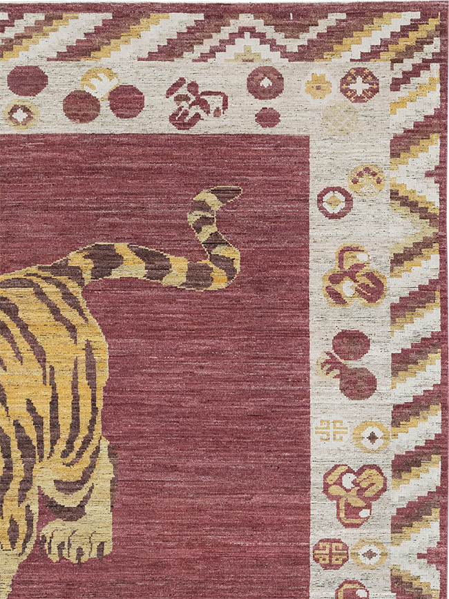 Modern East Turkestan Khotan Pictorial Room Size Carpet, No.33027 - Galerie Shabab