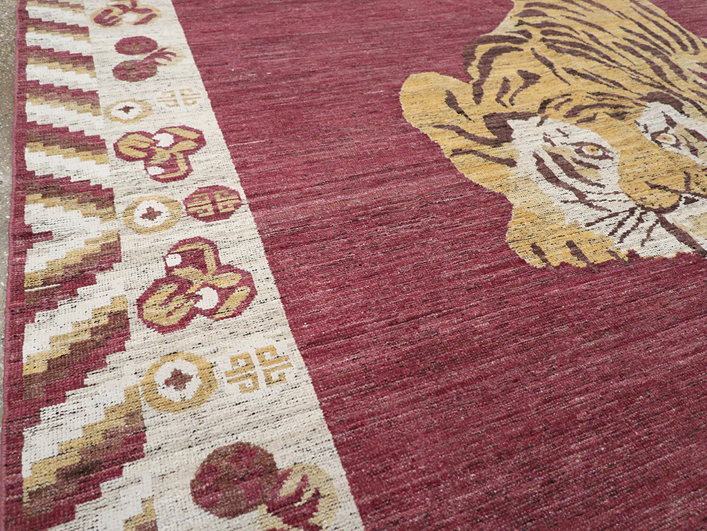 Modern East Turkestan Khotan Pictorial Room Size Carpet, No.33027 - Galerie Shabab