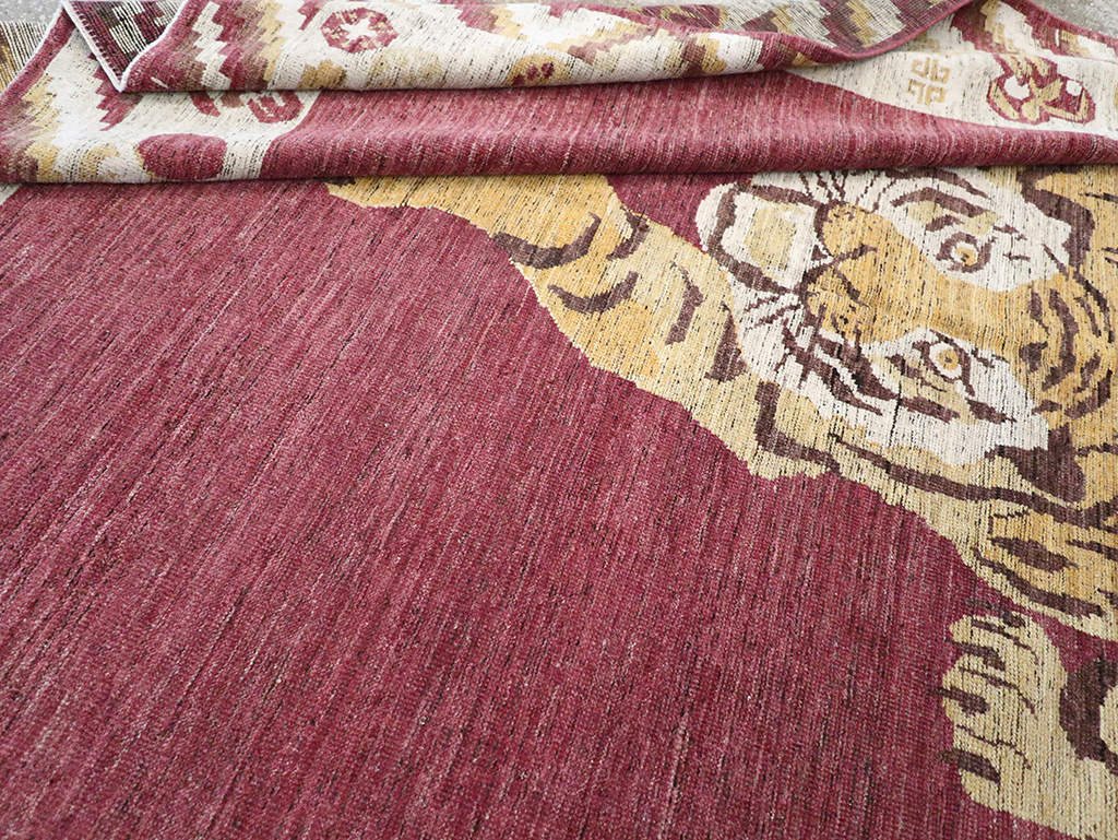 Modern East Turkestan Khotan Pictorial Room Size Carpet, No.33027 - Galerie Shabab