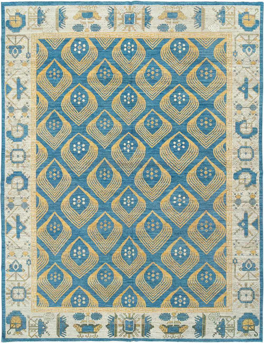 Modern East Turkestan Khotan Room Size Carpet, No.33028 - Galerie Shabab