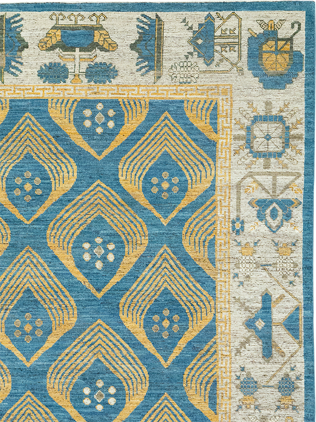 Modern East Turkestan Khotan Room Size Carpet, No.33028 - Galerie Shabab