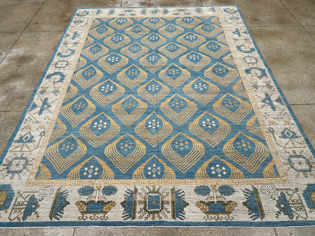 Modern East Turkestan Khotan Room Size Carpet, No.33028 - Galerie Shabab