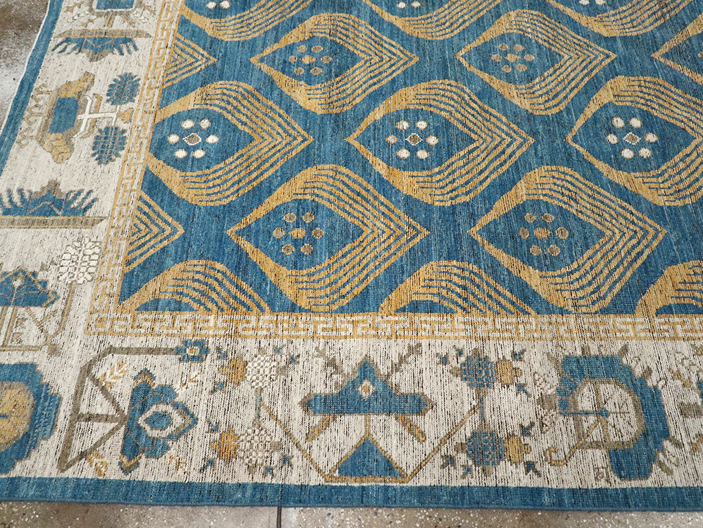 Modern East Turkestan Khotan Room Size Carpet, No.33028 - Galerie Shabab