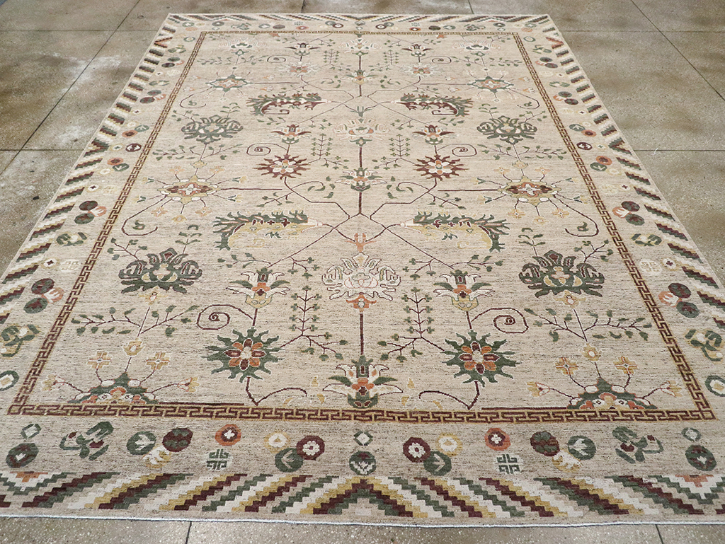 Modern East Turkestan Khotan Room Size Carpet, No.33029 - Galerie Shabab