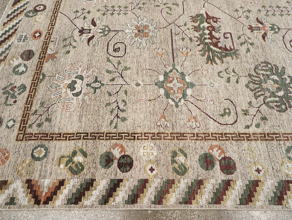 Modern East Turkestan Khotan Room Size Carpet, No.33029 - Galerie Shabab