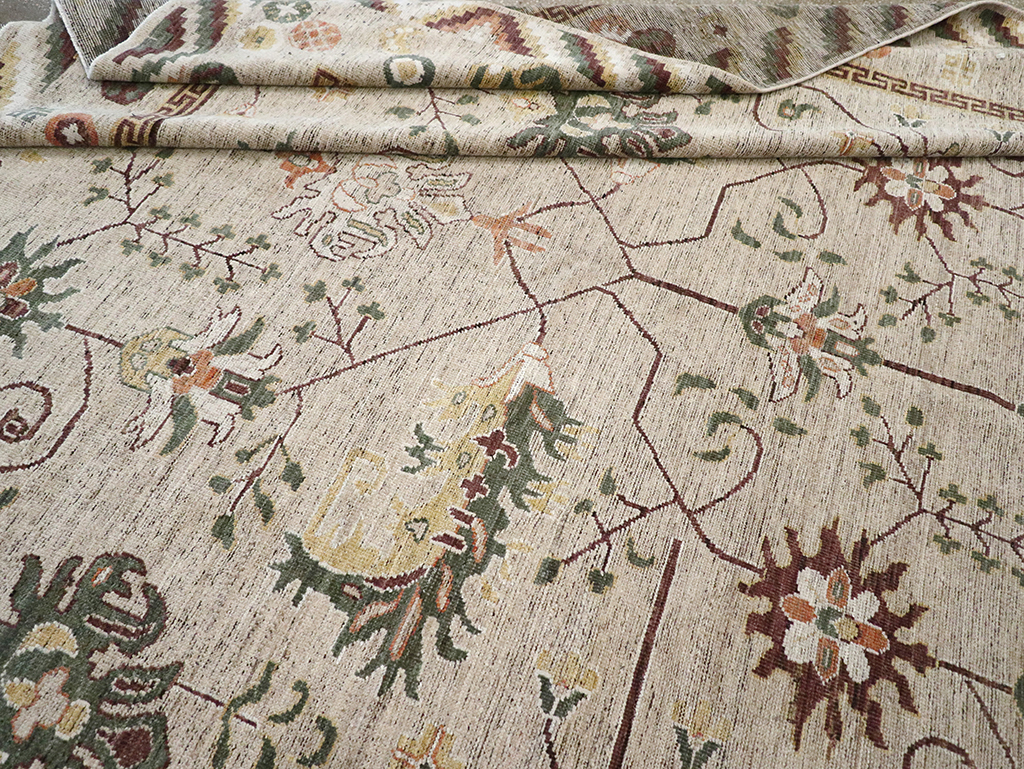 Modern East Turkestan Khotan Room Size Carpet, No.33029 - Galerie Shabab