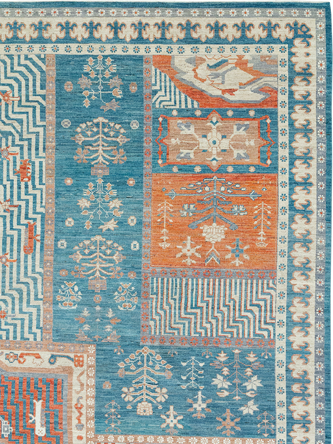 Modern East Turkestan Khotan Large Room Size Carpet, No.33031 - Galerie Shabab