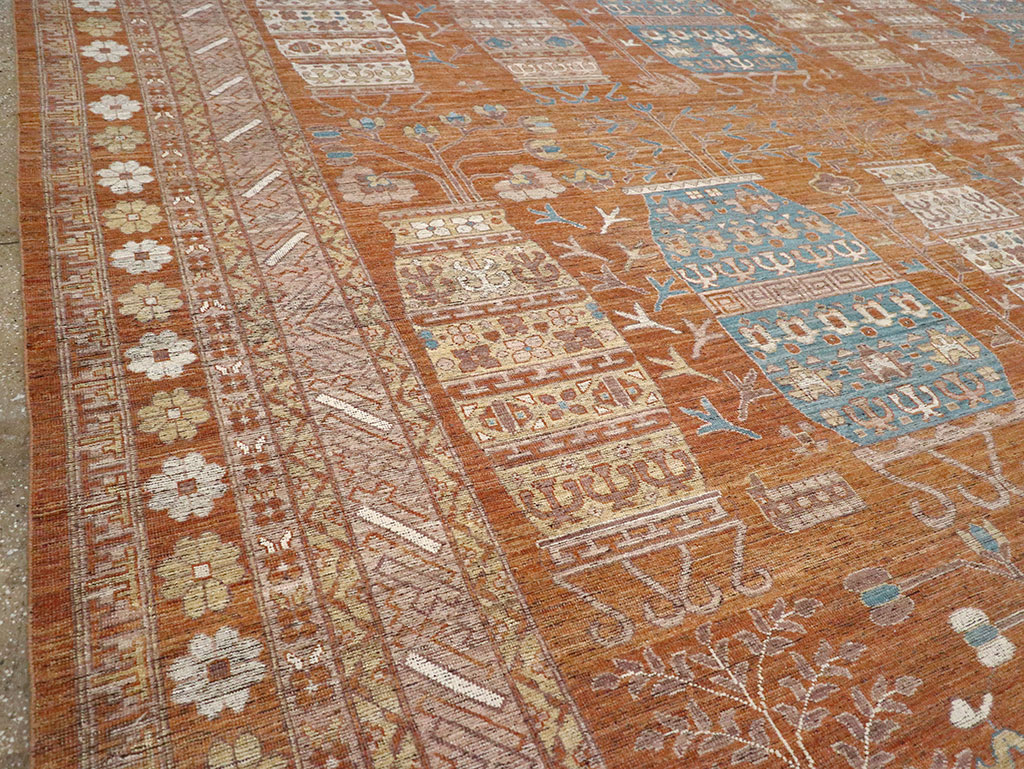 Modern East Turkestan Khotan Vase Pictorial Large Carpet, No.33032 - Galerie Shabab