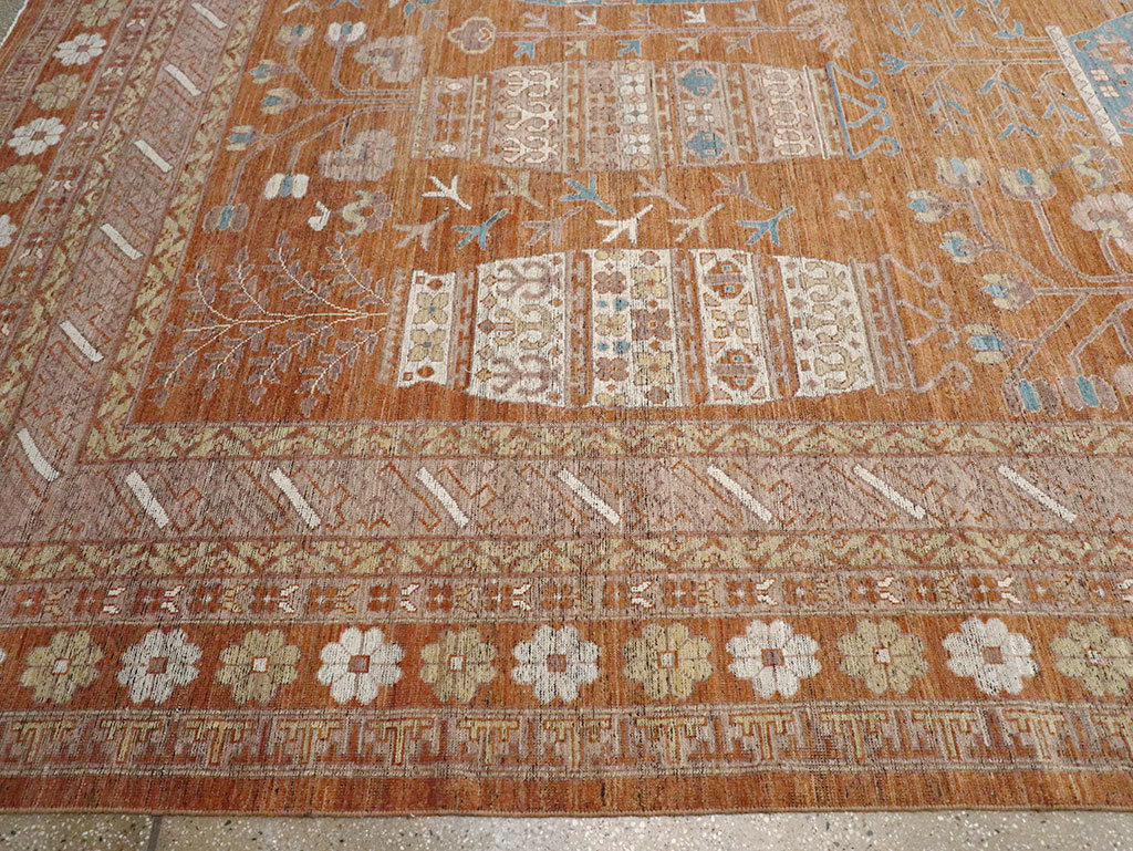 Modern East Turkestan Khotan Vase Pictorial Large Carpet, No.33032 - Galerie Shabab