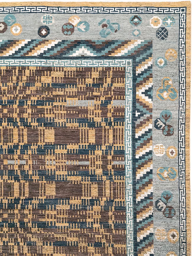 Modern East Turkestan Khotan Room Size Carpet, No.33034 - Galerie Shabab