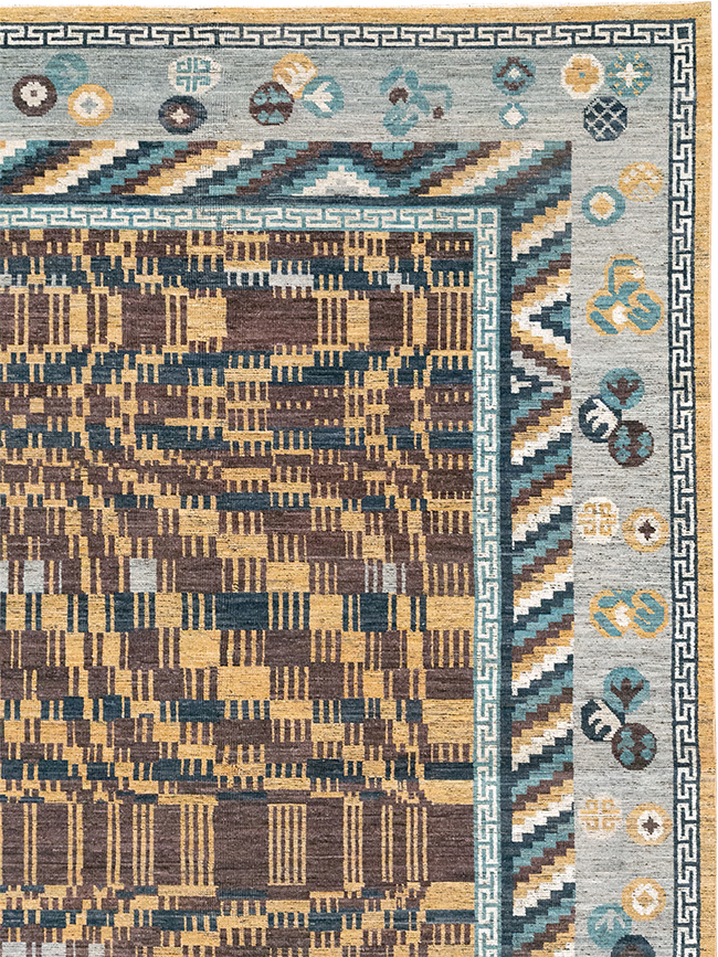 Modern East Turkestan Khotan Room Size Carpet, No.33034 - Galerie Shabab
