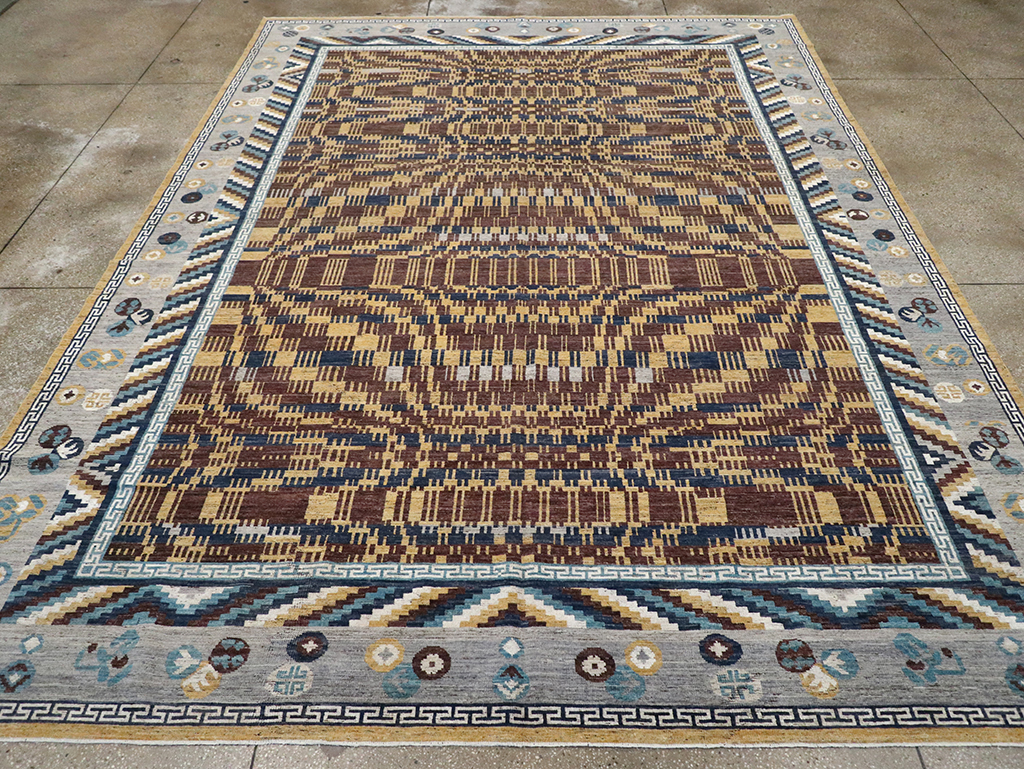 Modern East Turkestan Khotan Room Size Carpet, No.33034 - Galerie Shabab