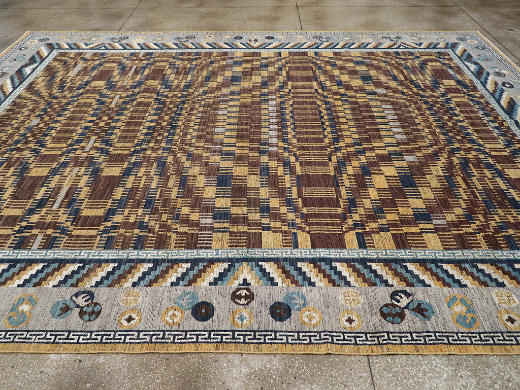 Modern East Turkestan Khotan Room Size Carpet, No.33034 - Galerie Shabab