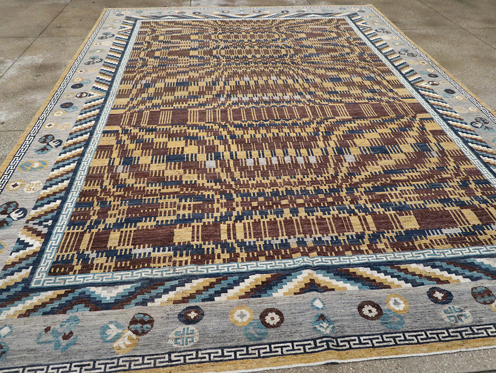 Modern East Turkestan Khotan Room Size Carpet, No.33034 - Galerie Shabab