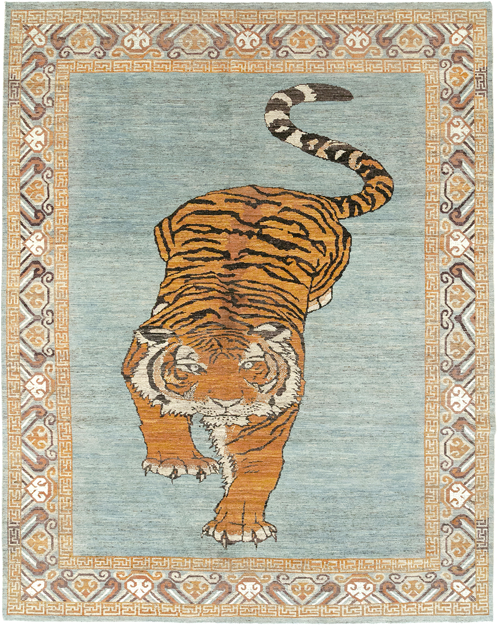 Modern East Turkestan Khotan Pictorial Room Size Carpet, No.33036 - Galerie Shabab