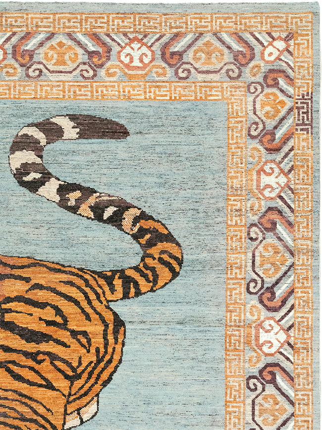 Modern East Turkestan Khotan Pictorial Room Size Carpet, No.33036 - Galerie Shabab