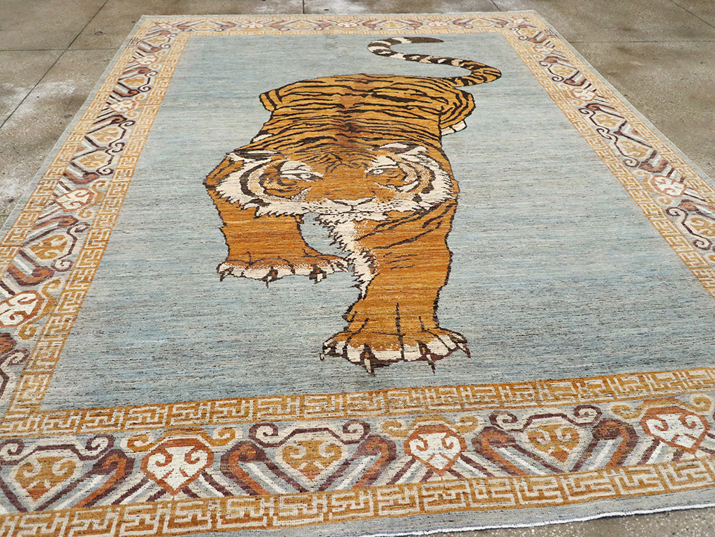 Modern East Turkestan Khotan Pictorial Room Size Carpet, No.33036 - Galerie Shabab