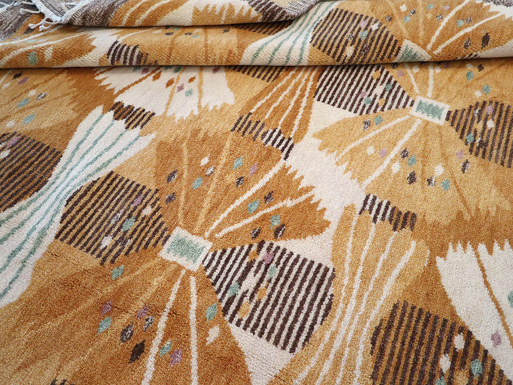 Vintage Scandinavian Rya After Park, Gul By Barbro Nilsson, No.33045 - Galerie Shabab