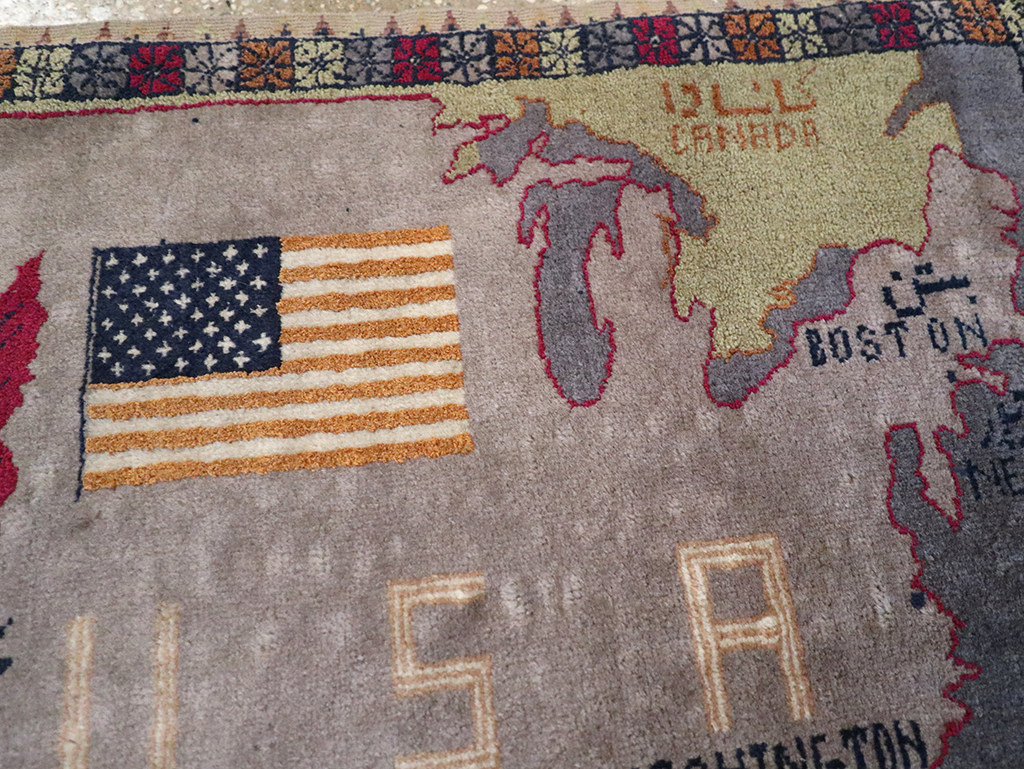 Vintage Afghan Pictorial Map Rug, No.33050 - Galerie Shabab