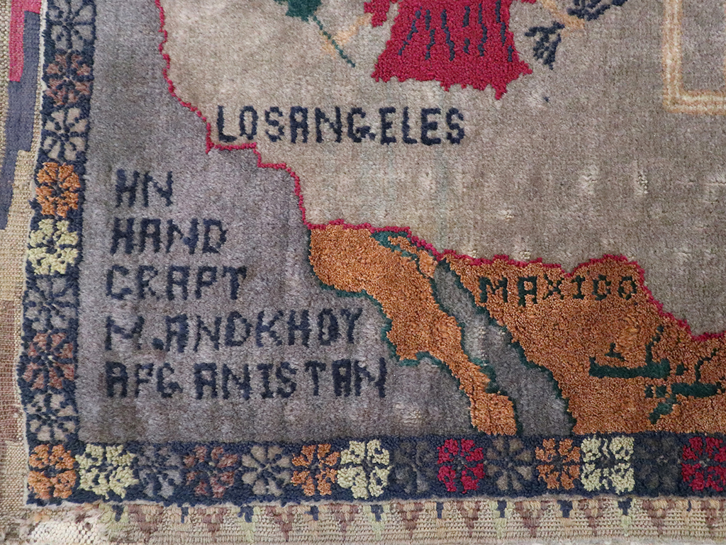Vintage Afghan Pictorial Map Rug, No.33050 - Galerie Shabab