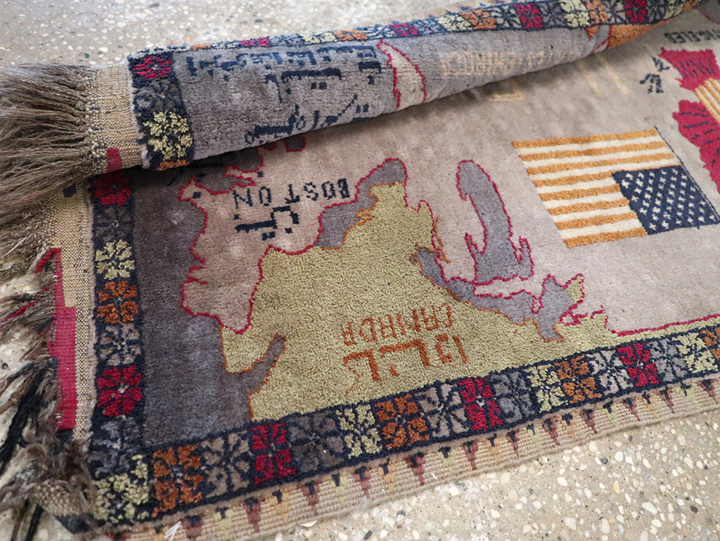 Vintage Afghan Pictorial Map Rug, No.33050 - Galerie Shabab
