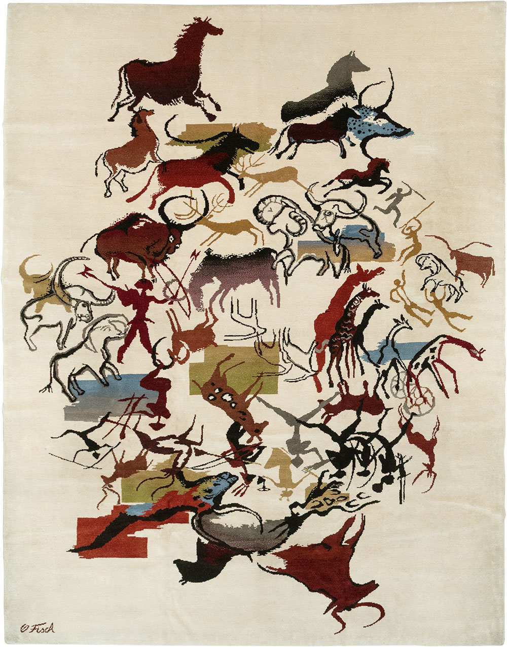 Mid-20th Century Art Deco Carpet: Caverna By Olga Fisch, No.33056 - Galerie Shabab