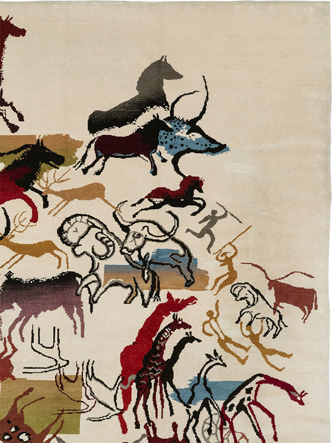 Mid-20th Century Art Deco Carpet: Caverna By Olga Fisch, No.33056 - Galerie Shabab