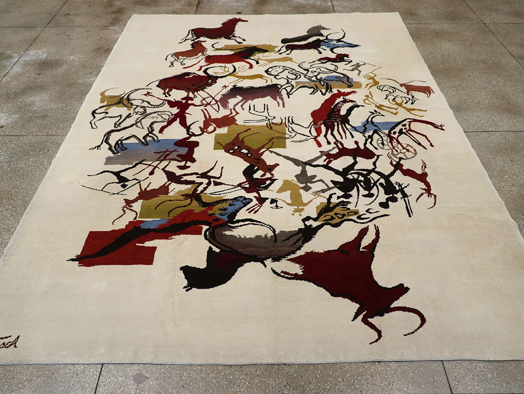 Mid-20th Century Art Deco Carpet: Caverna By Olga Fisch, No.33056 - Galerie Shabab