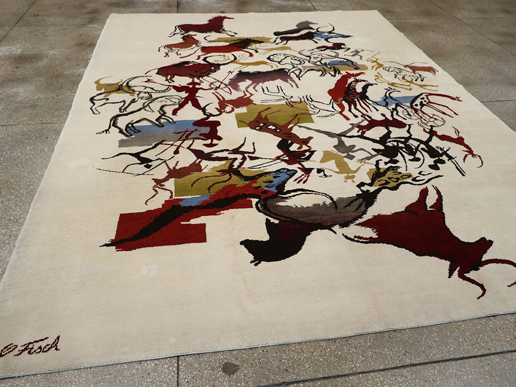 Mid-20th Century Art Deco Carpet: Caverna By Olga Fisch, No.33056 - Galerie Shabab