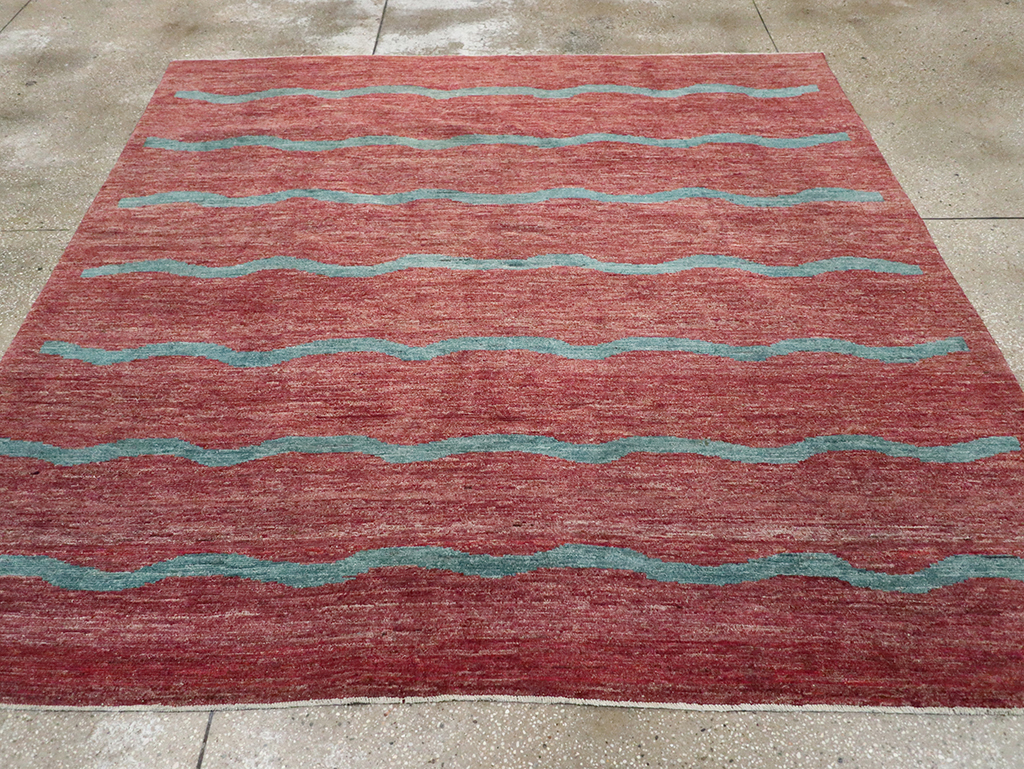 Modern Persian Gabbeh Square Accent Carpet, No.33058 - Galerie Shabab