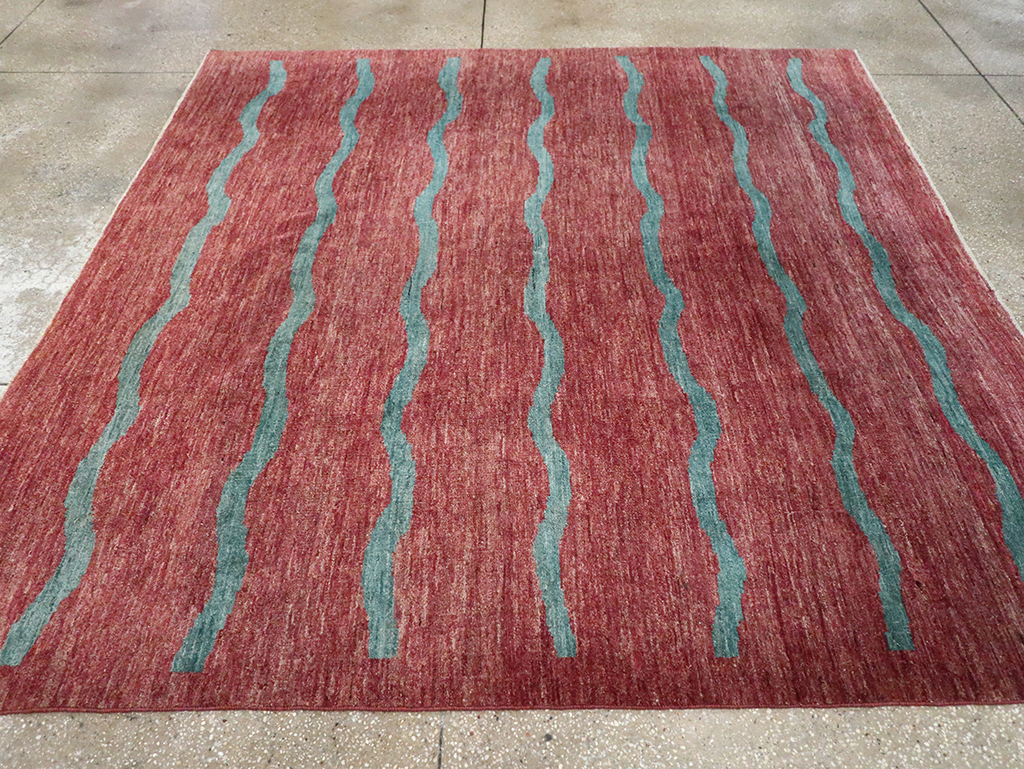 Modern Persian Gabbeh Square Accent Carpet, No.33058 - Galerie Shabab