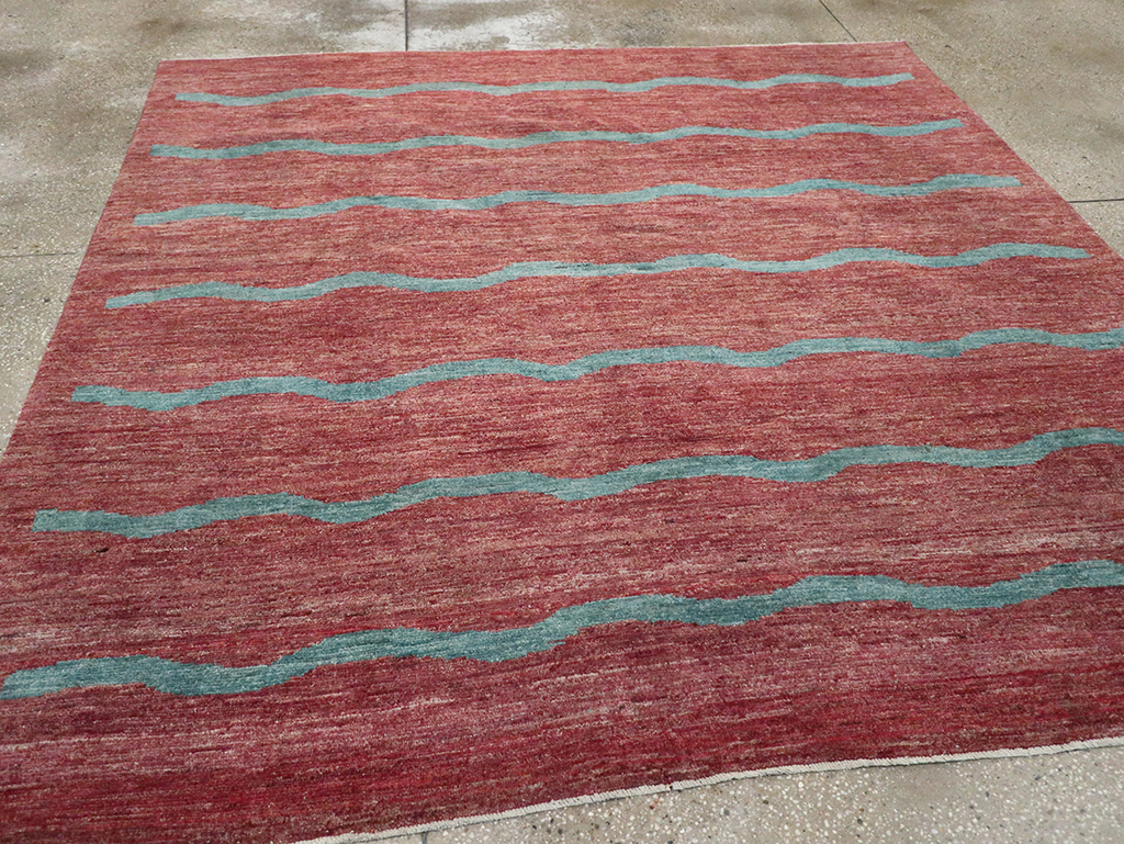 Modern Persian Gabbeh Square Accent Carpet, No.33058 - Galerie Shabab