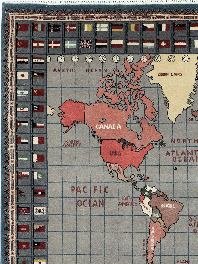 Modern Afghan Pictorial Map Rug, No.33059 - Galerie Shabab