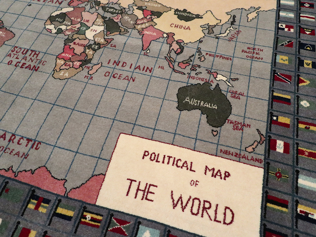 Modern Afghan Pictorial Map Rug, No.33059 - Galerie Shabab