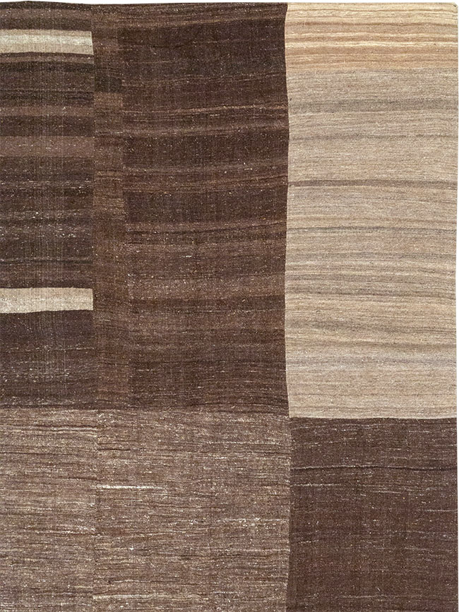 Vintage Turkish Flatweave Kilim Room Size Carpet, No.33072 - Galerie Shabab