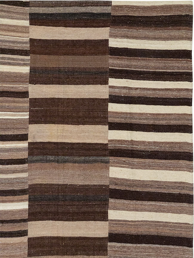 Vintage Turkish Flatweave Kilim Room Size Carpet, No.33073 - Galerie Shabab
