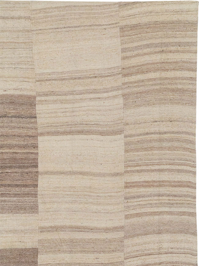 Vintage Turkish Flatweave Kilim Large Room Size Carpet, No.33098 - Galerie Shabab