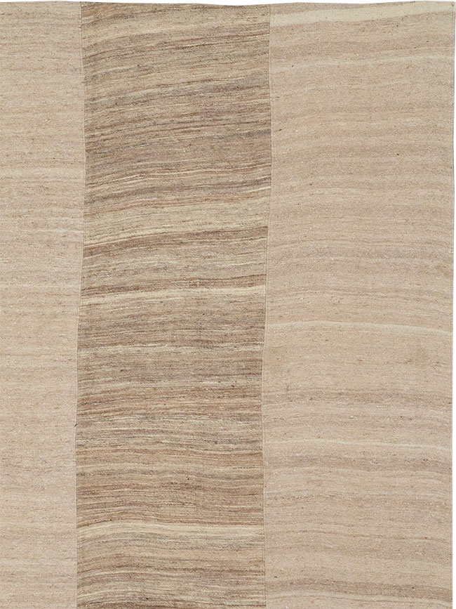 Vintage Turkish Flatweave Kilim Large Square Room Size Carpet, No.33101 - Galerie Shabab